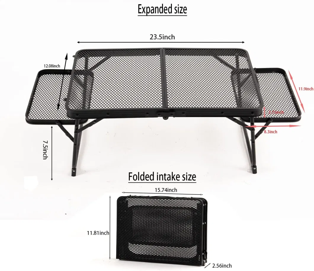 Outdoor Metal Folding Table Camping Table Portable Lightweight Camping Grill Table for 4 to 6 People Suitable for Camping, Picnic, Barbecue, Patio, Party, Indoo