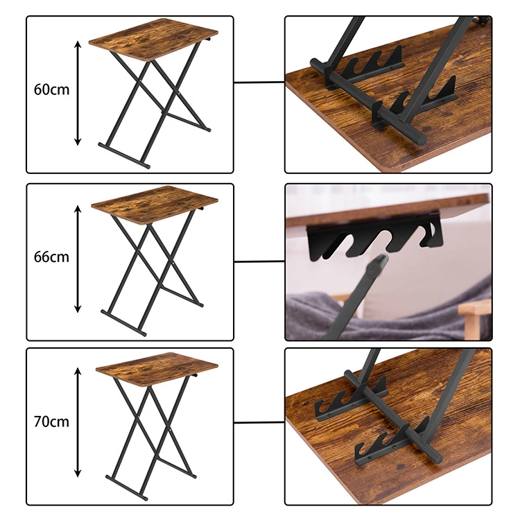 TV Tray 3 Adjustable Heights Folding Snack Table Portable Laptop Table