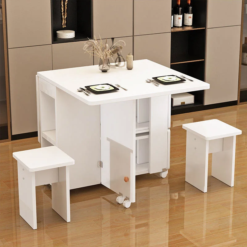 Creative Folding Table and Chair Set Multipurpose Dining Tables Set with Chair Space Saving Table