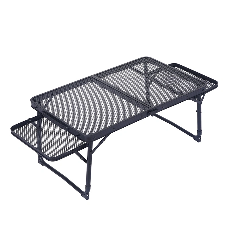 Outdoor Metal Folding Table Camping Table Portable Lightweight Camping Grill Table for 4 to 6 People Suitable for Camping, Picnic, Barbecue, Patio, Party, Indoo