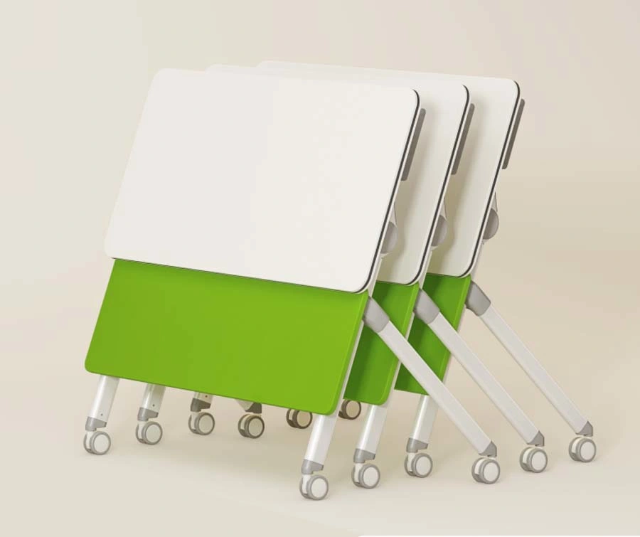 Green and White Color Folding Study Table for Office School Conference Hall