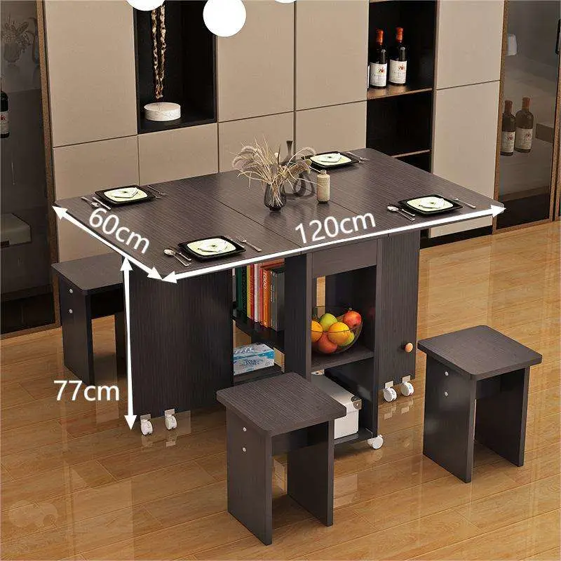 Creative Folding Table and Chair Set Multipurpose Dining Tables Set with Chair Space Saving Table