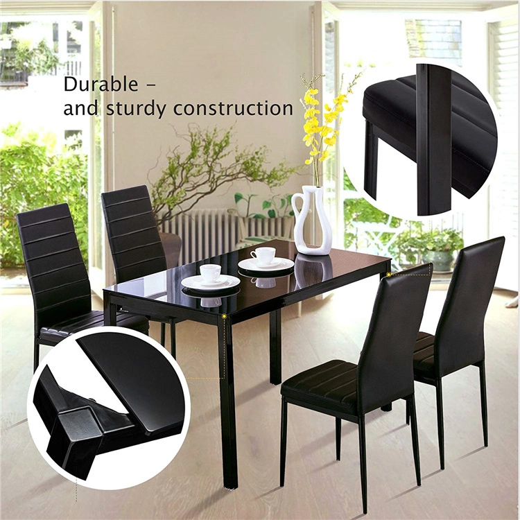 Italian Modern Folding Glass Furniture Luxury 6 Chairs Ceramic Metal Dining Table Set