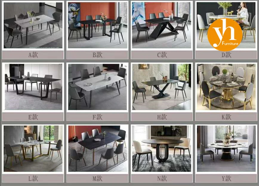 Modern Resell Rent Coffee Side Couch Table Outdoor Banquet Dining Chair Folding Round Marble Glass Woof Top Barcelona Dining Table Chair Set