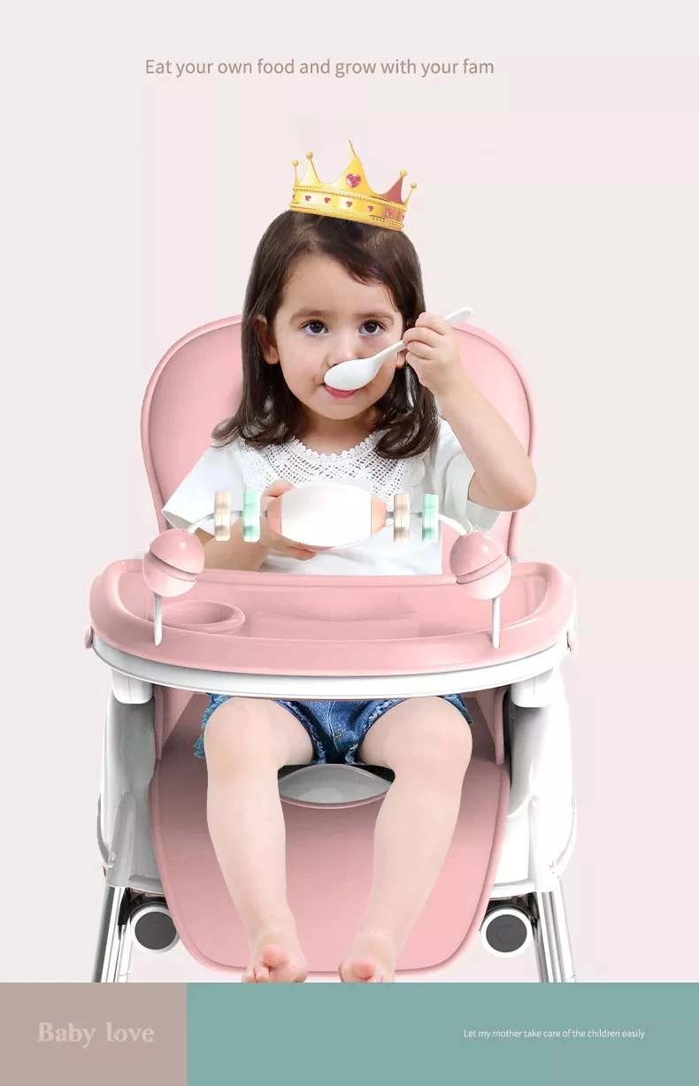 High Quality Multi-Functional Children&prime;s High Chair Portable Folding Kids Table Dining Chair Baby Eating Chair