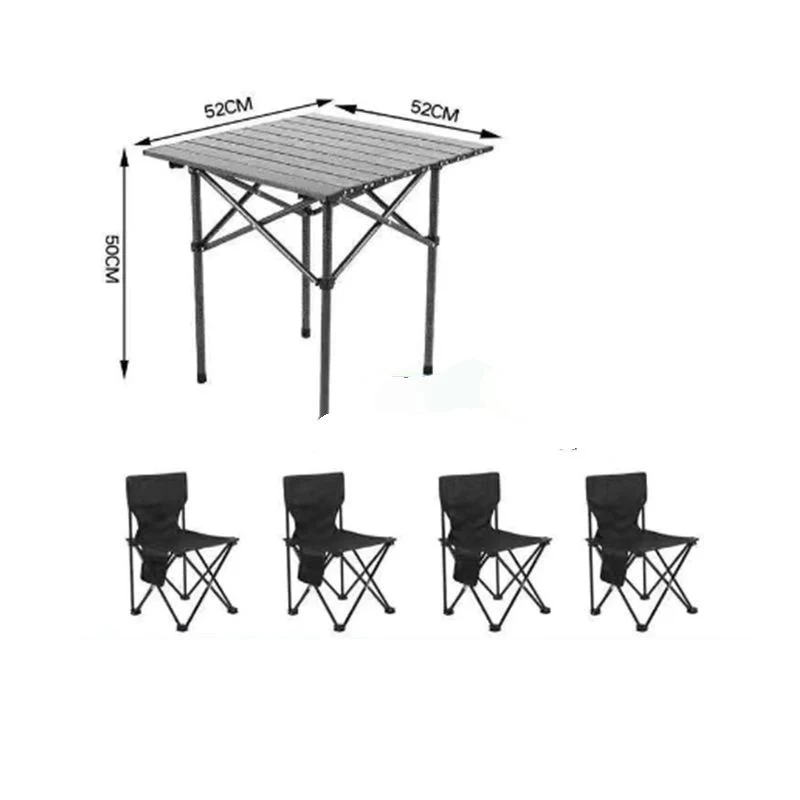 Outdoor Aluminum Portable Garden Dining Tables Foldable Storage Folding Collapsible Camping Camp Picnic Table and Chairs Set