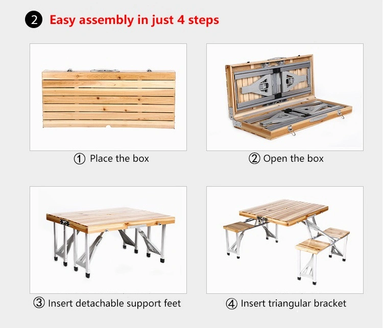 Portable Wooden Small Picnic Desk Foldable Camping Tables