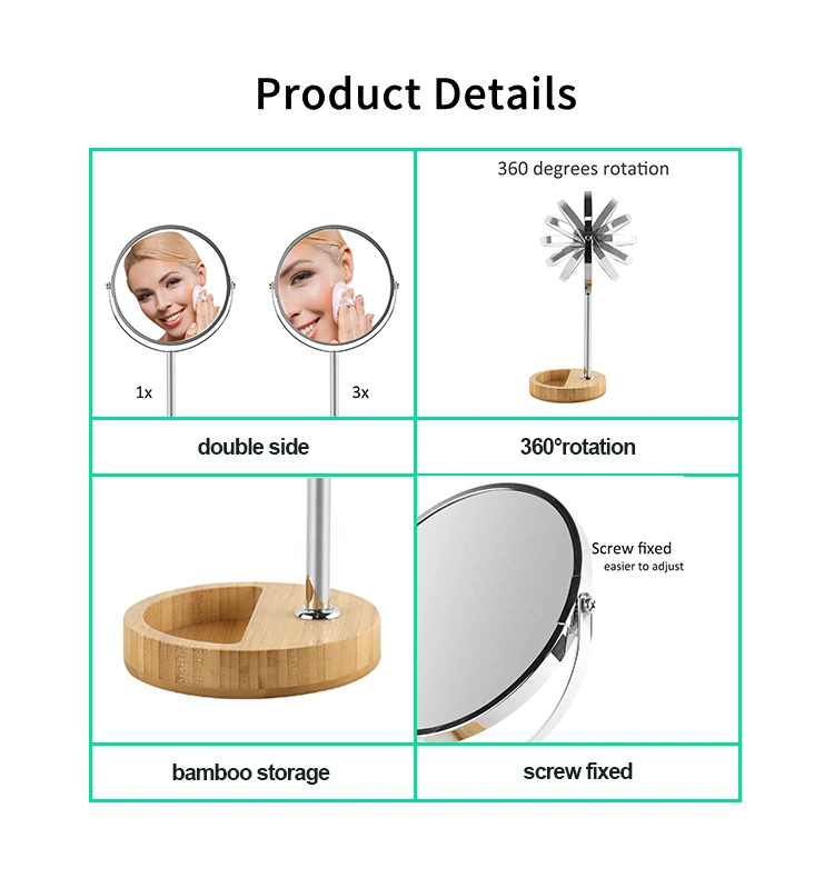 Popular Bamboo Standing Makeup Cosmetic Mirror