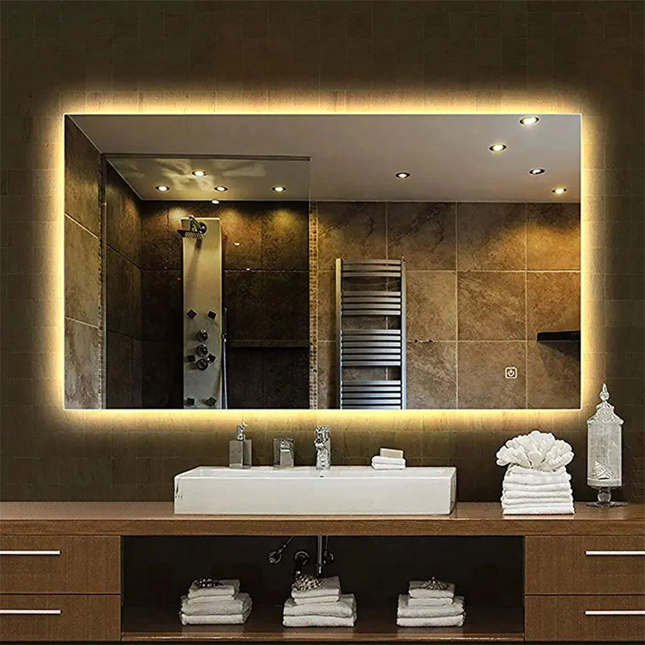 China Customization Illuminated Bathroom Waterproof Lighted LED Mirror for Shaving Makeup