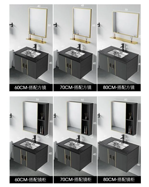 Attractive Bathroom Classic Aluminium Bathroom Single Vanity Cabinet Bathroom Mirror Cabinet