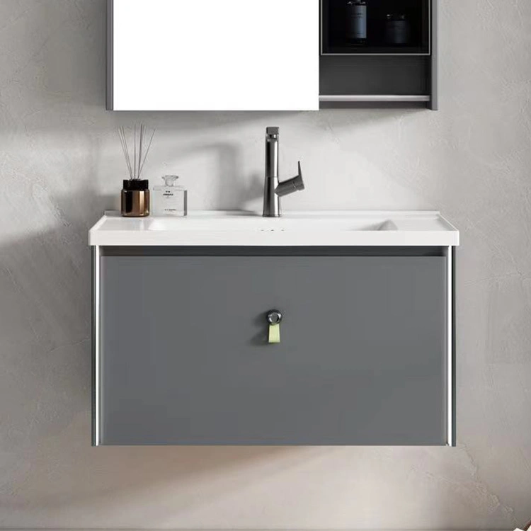 Plywood Cabinet Single Sink Mirror Wall Mounted Mirrored Bathroom Vanity Cabinets