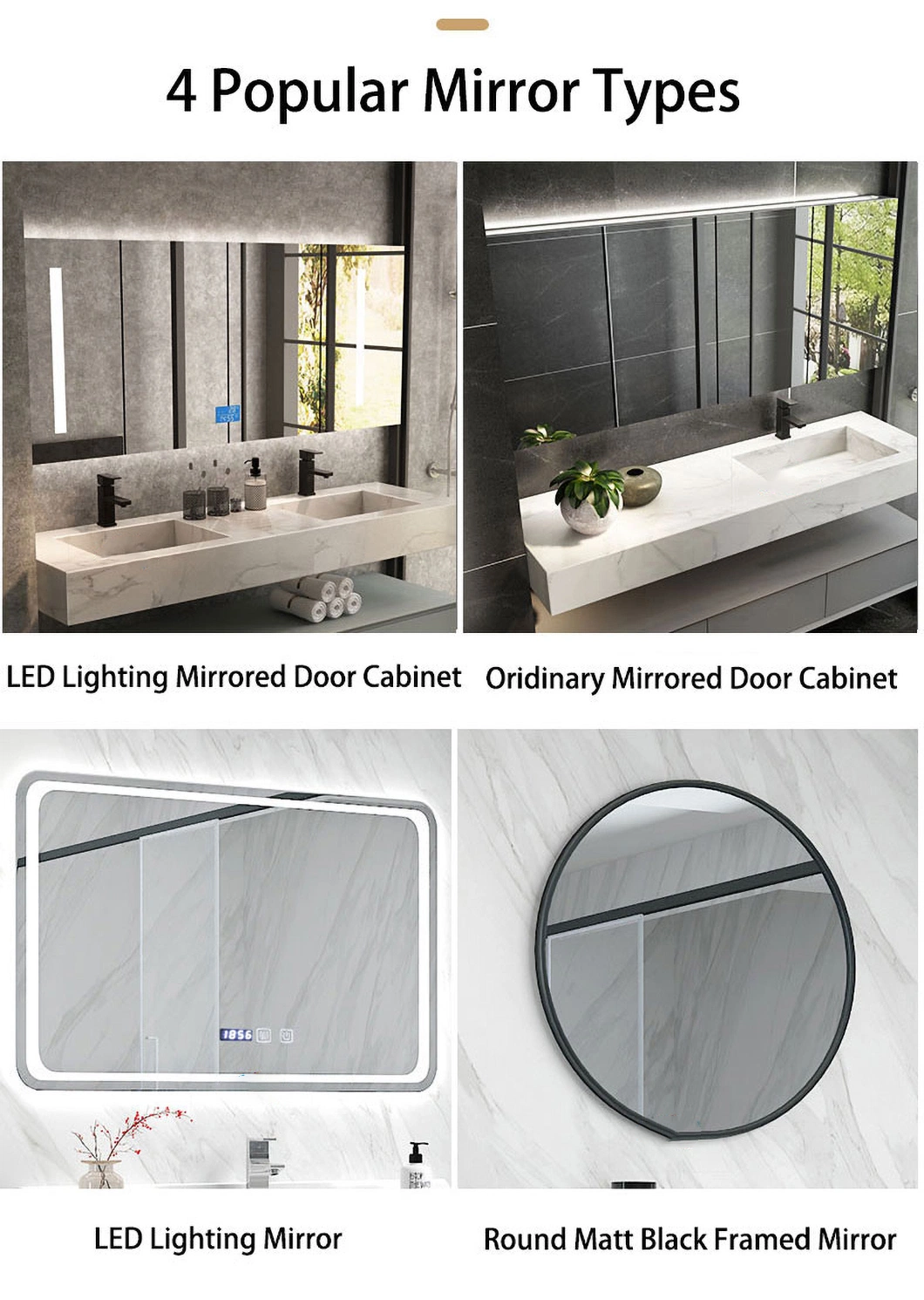 OEM Minimalist Light Luxury Smart LED Mirror Slate Ceramics Integrated Washbasin Bathroom Sink Bathroom Cabinet Combination