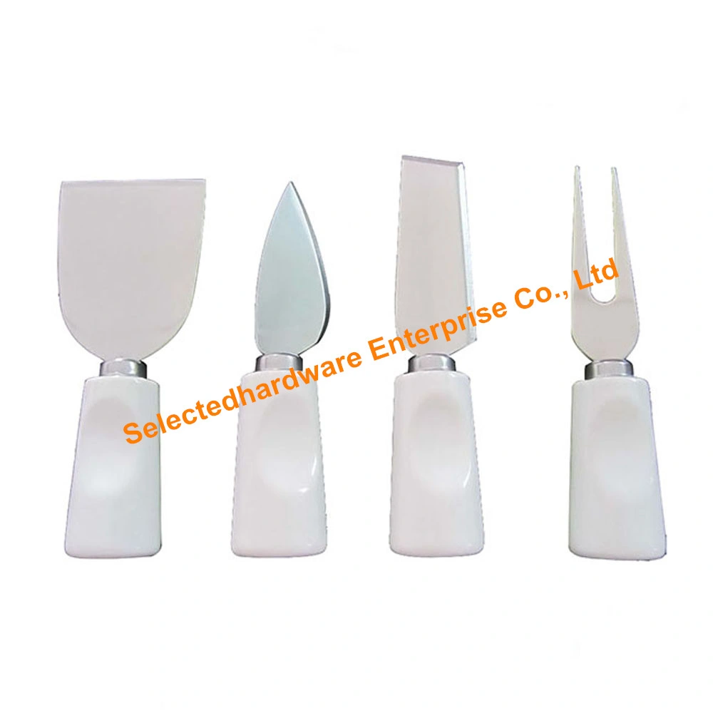 4PCS Hard/Soft Cheese Knife Set Ceramic Handle Cheese Tool Set