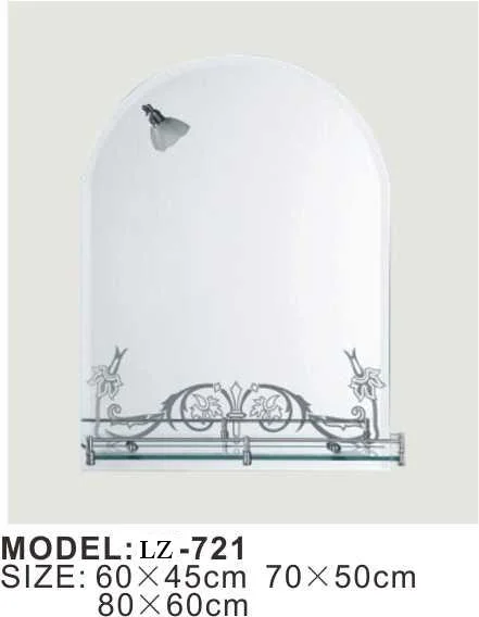 Modern Shelf Contain Relief Fashion Glossy Bathroom Sliver Mirror