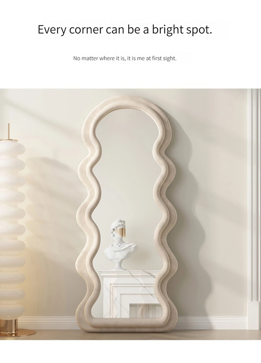 Manufacturers Best Selling Simple Fashion Arch Design Room Wall Full Length Floor Mirror