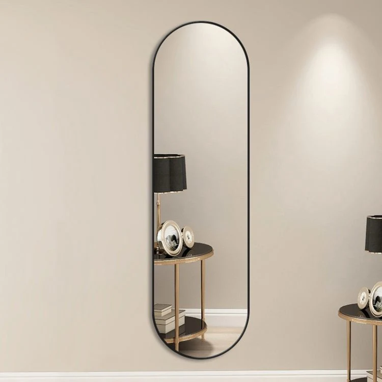 Customization Rectangle Arch Track Shape Oval Full Length Wall Mirror Metal Framed Floor Dressing Frame Mirror