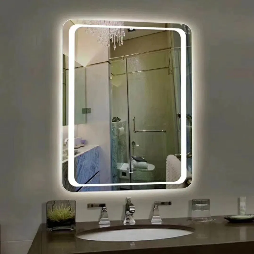 Modern Touch Screen Backlit LED Bath Mirrors Smart Antifog Wall Mirror