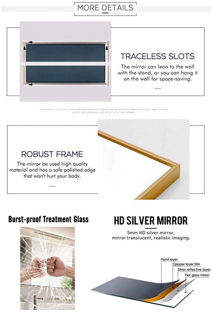 Aluminum Alloy Framed Standing Long Length Floor Mirror