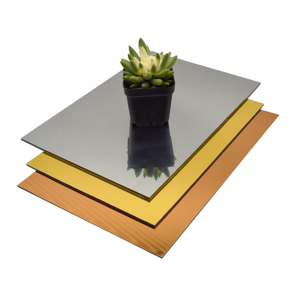 Anodized Treatment Mirror ACP Acm Sheet Aluminium Composite Panel Gold Silver Mirror Face