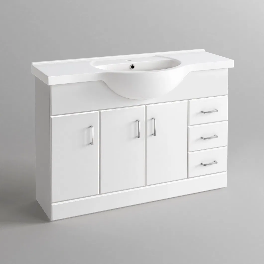 600mm Modern Floor Mounted Ceramic Basin MDF Bathroom Furniture Vanity Cabinet