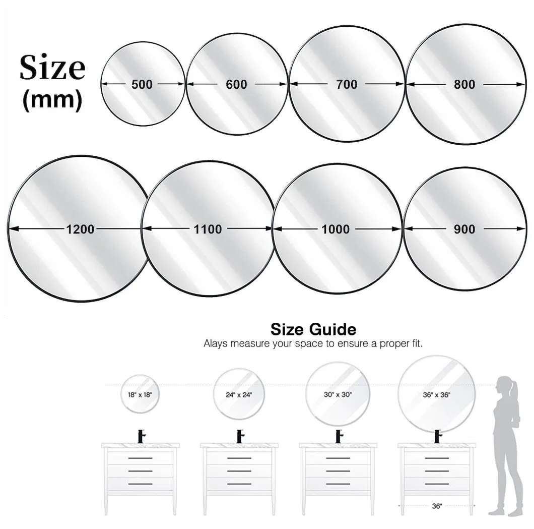 Ortonbath1 Modern Round Gold Aluminum Framed Bath Home Smart Wall Mounted Non-LED Mirror Bathroom Designer Art Mirror