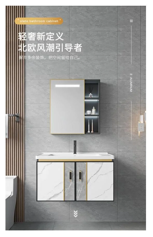 Attractive Bathroom Classic Aluminium Bathroom Single Vanity Cabinet Bathroom Mirror Cabinet