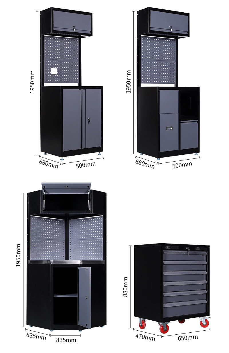 Garage Tool Cabinet with Built-in Power Outlets for Convenience