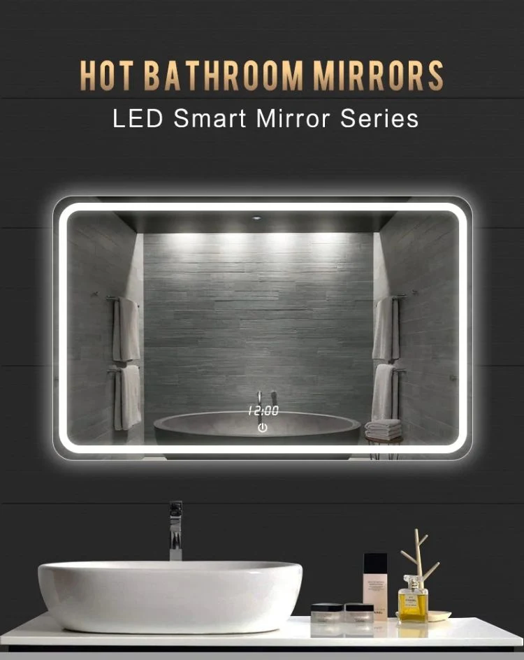 LED Illuminated Wall Mounted Home Decoration Backlit LED Bathroom Mirror