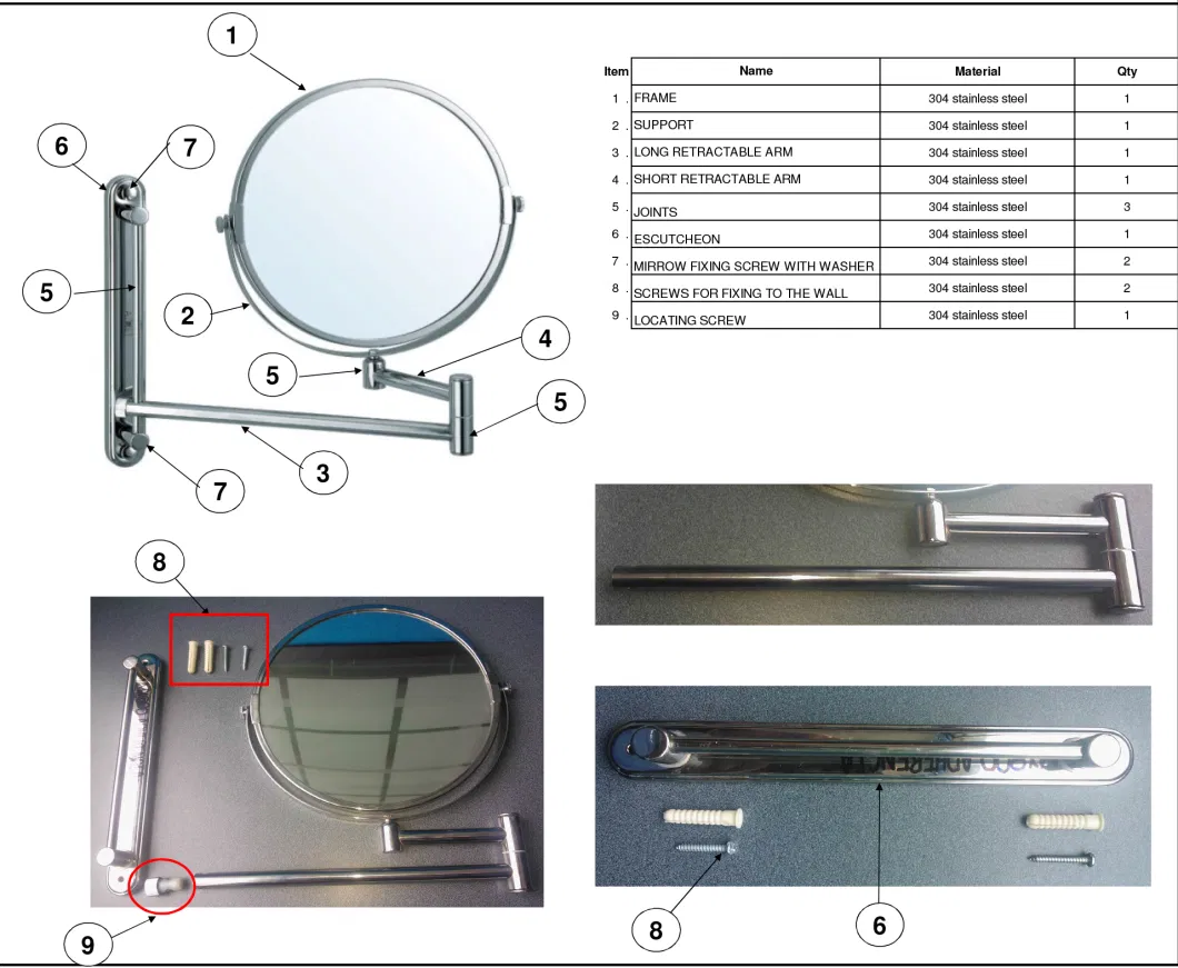 Make up Double Side Mirror Can Adjust The Height