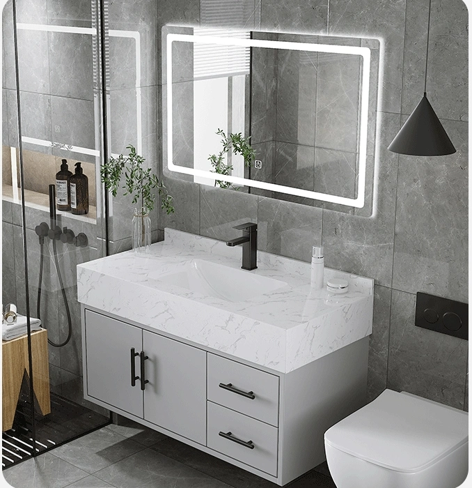 Toilet Smart Mirror Bathroom Cabinet Combination of Modern Simple Wash Basin Light Luxury Bathroom Cabinet Washing Table