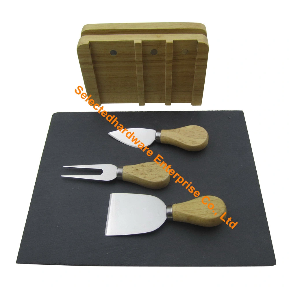 5PCS Slate Cutting Board Set with Cheese Knife and Fork