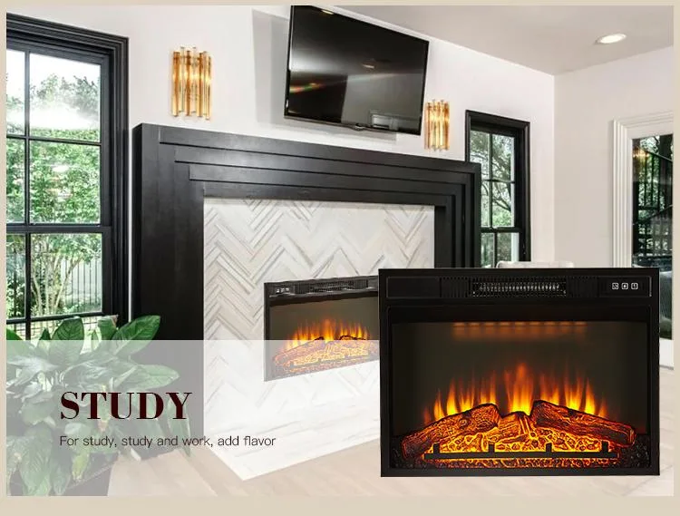 Granite Statue Fireplace Mantels with Electric Fireplace for Indoor