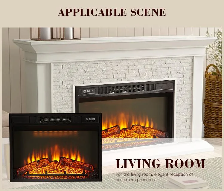 Granite Statue Fireplace Mantels with Electric Fireplace for Indoor