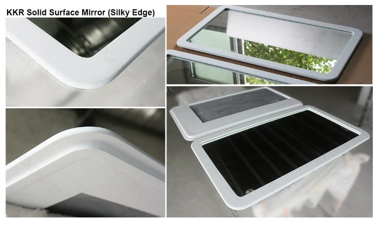 Custom Solid Surface Stone Frame Bathroom LED Mirror with Deforgger