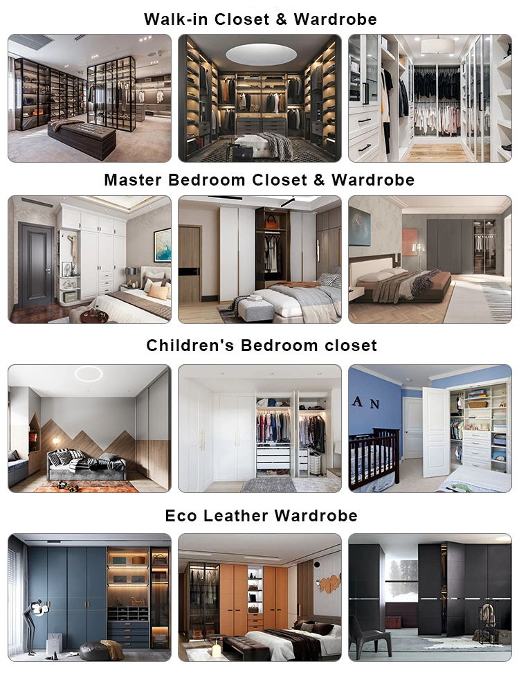 Quick Delivery European Style Furniture Wooden Wardrobe High End Bedroom Built-in Wardrobe Closets