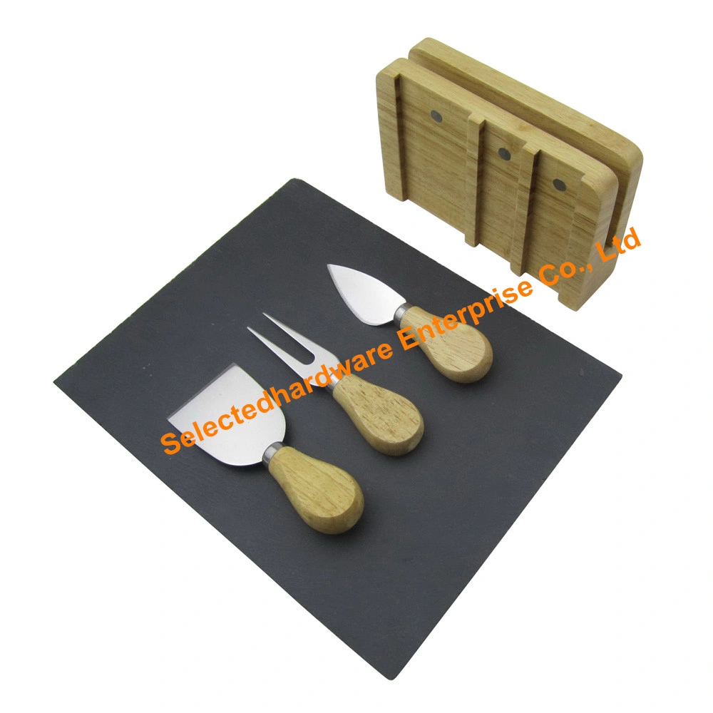 5PCS Slate Cutting Board Set with Cheese Knife and Fork