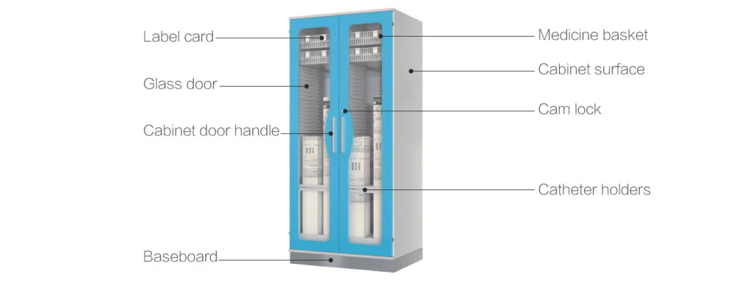 Medical Medicine Storage Cabinet with Modular Tray System