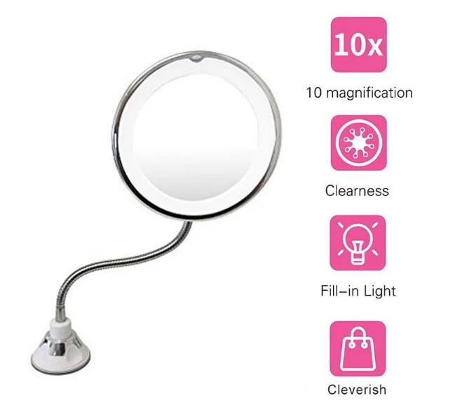 Make up Tool Flexible Suction Cup Mirror Cosmetic Magnifying Glass