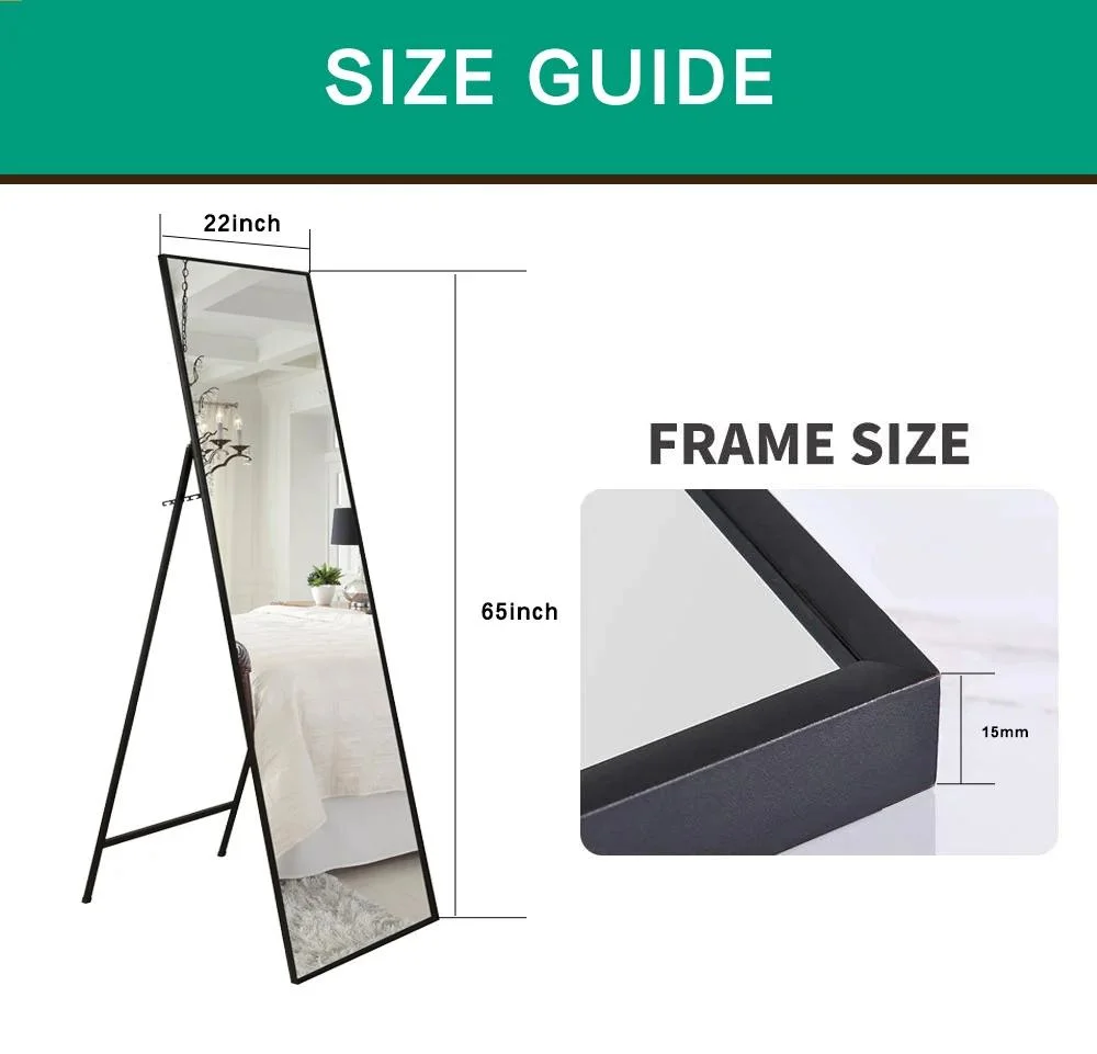 Popular Design Aluminum Alloy Frame Full Length Mirror