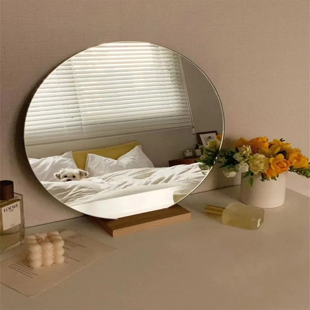 Wavy Retro Full-Length Mirror Antique Gold American Large Shape Floor Mirror