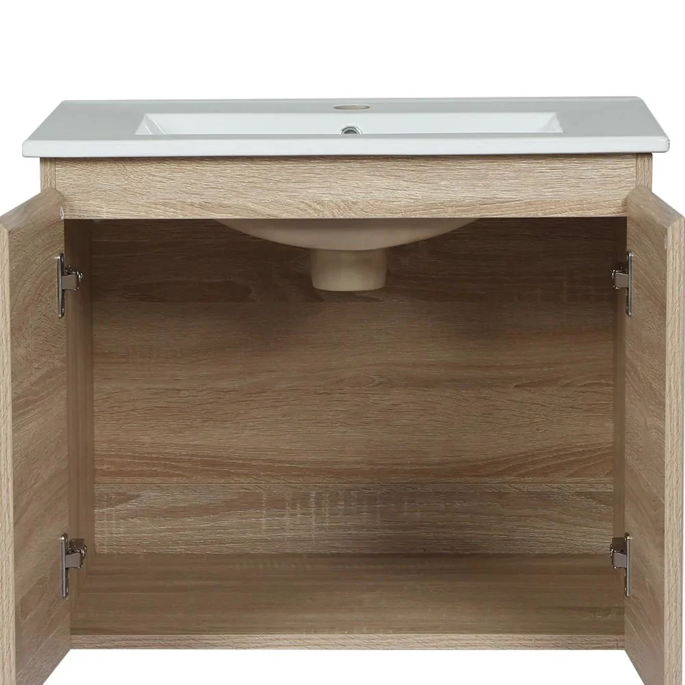 600mm Light Oak Wall Mounted Bathroom Vanity