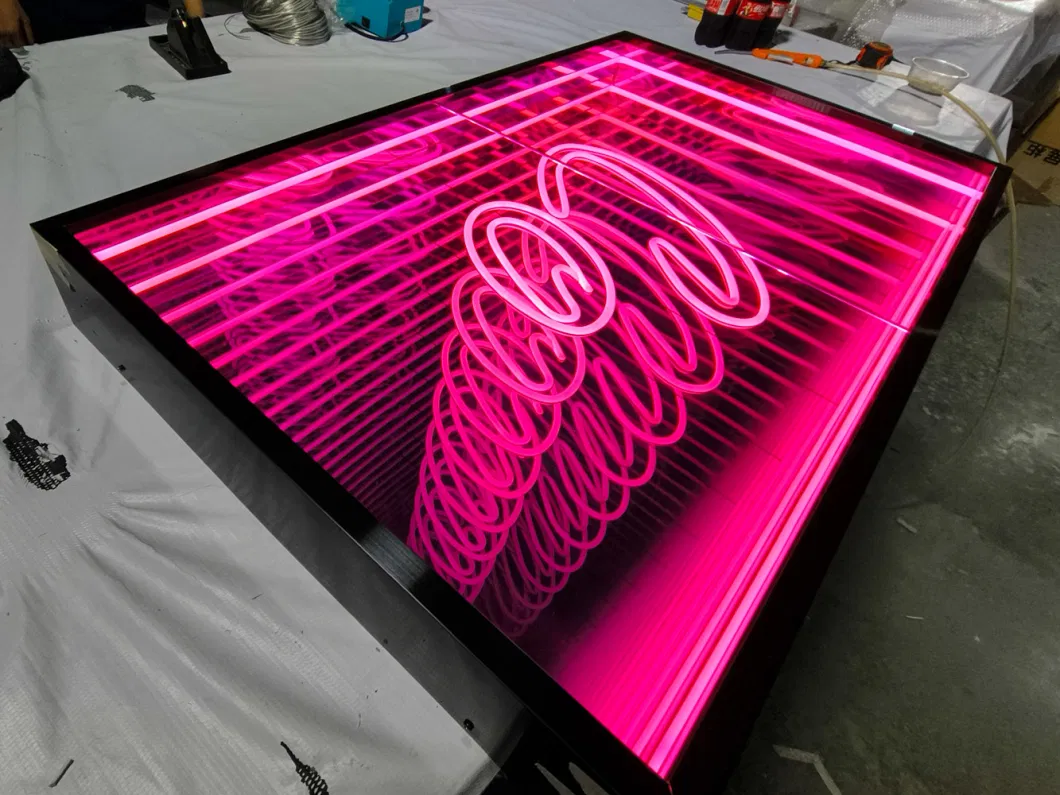 Infinite Tunnel LED Neon Letter Sign 3D Abyss Mirror Light Box