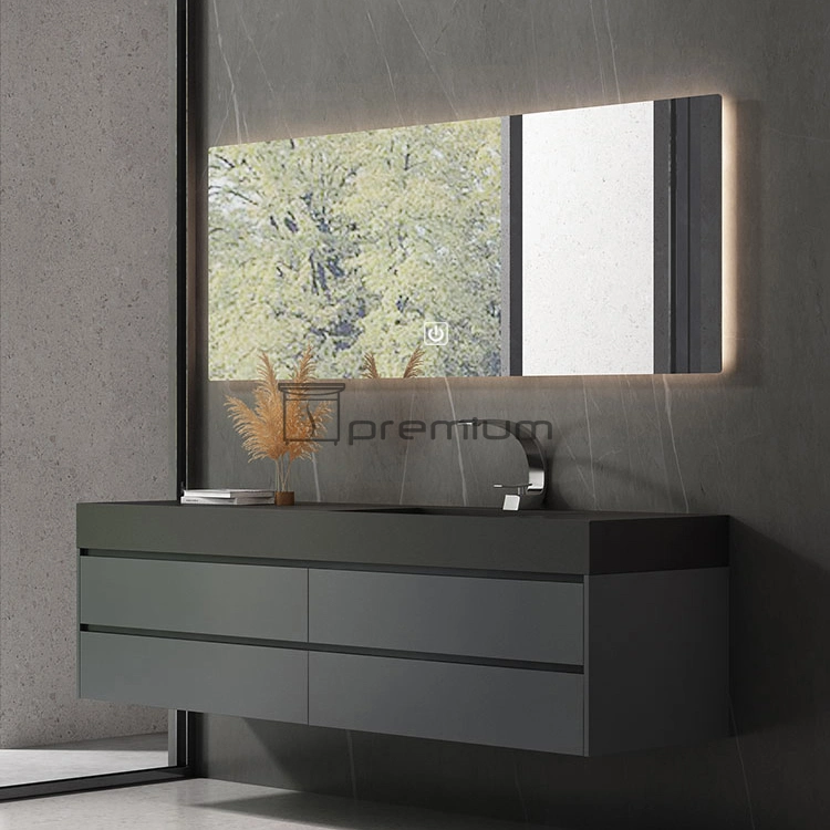 Wall Mounted Modern Vanity Bathroom Mirror Cabinet with Basin and Light for Home Bathroom Vanity Cabinet with Sink