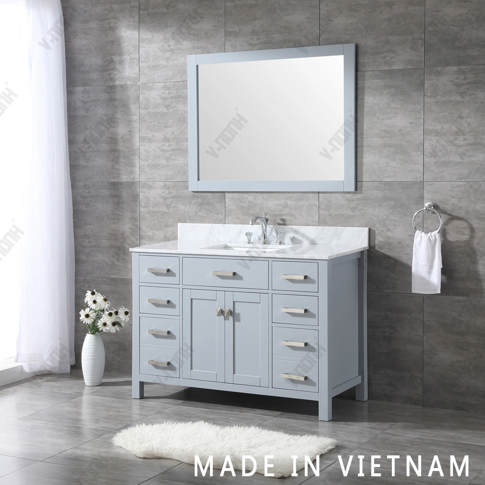 Best Seller Grey Finish Solid Wood Accessories Bathroom Vanity Cabinet