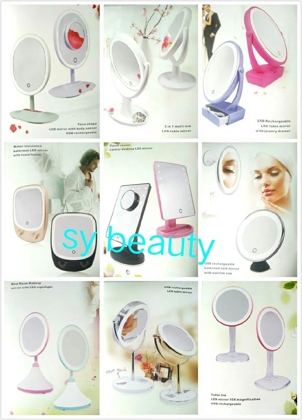 Custom Logo Single-Sided Makeup Mirror with Eyelashes Storage Box