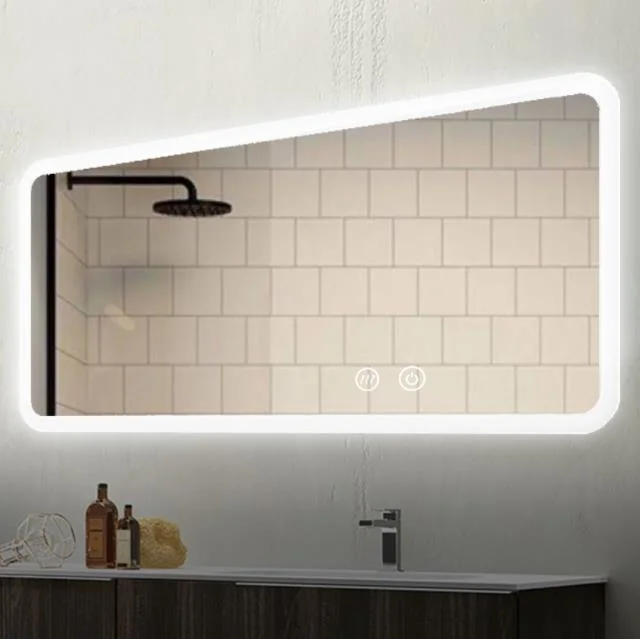 2023 New Copper Free Glass Mirror Bathroom LED Mirror Leaf Design