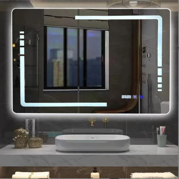 2023 New Copper Free Glass Mirror Bathroom LED Mirror Leaf Design