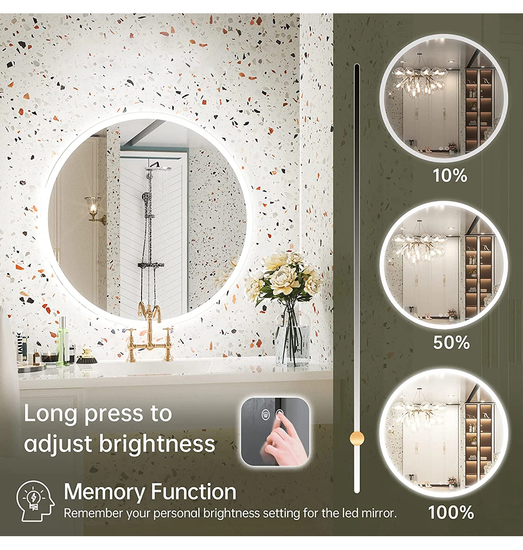 Aluminum Alloy Frame Arched Floor Mirror Living Room and Bedroom Decoration Full Length Mirror LED Vanity Wall Mirror