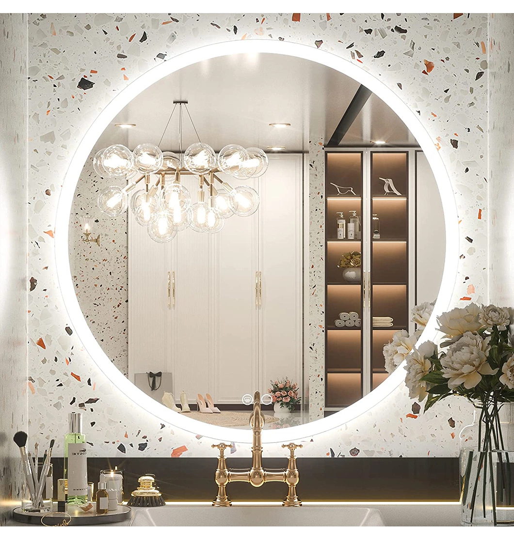 Aluminum Alloy Frame Arched Floor Mirror Living Room and Bedroom Decoration Full Length Mirror LED Vanity Wall Mirror