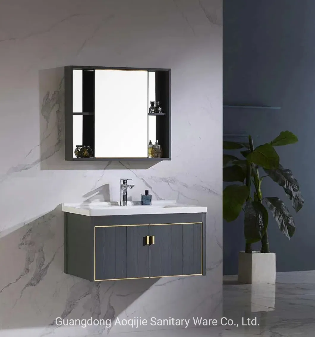 Modern Bathroom Cabinet Aluminum Cabinet 60-80 in Vaniry with Mirror Cabinet